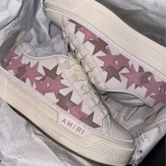 AMIRI Women's Star Sneakers - Pink and Cream - Picture 1 of 1